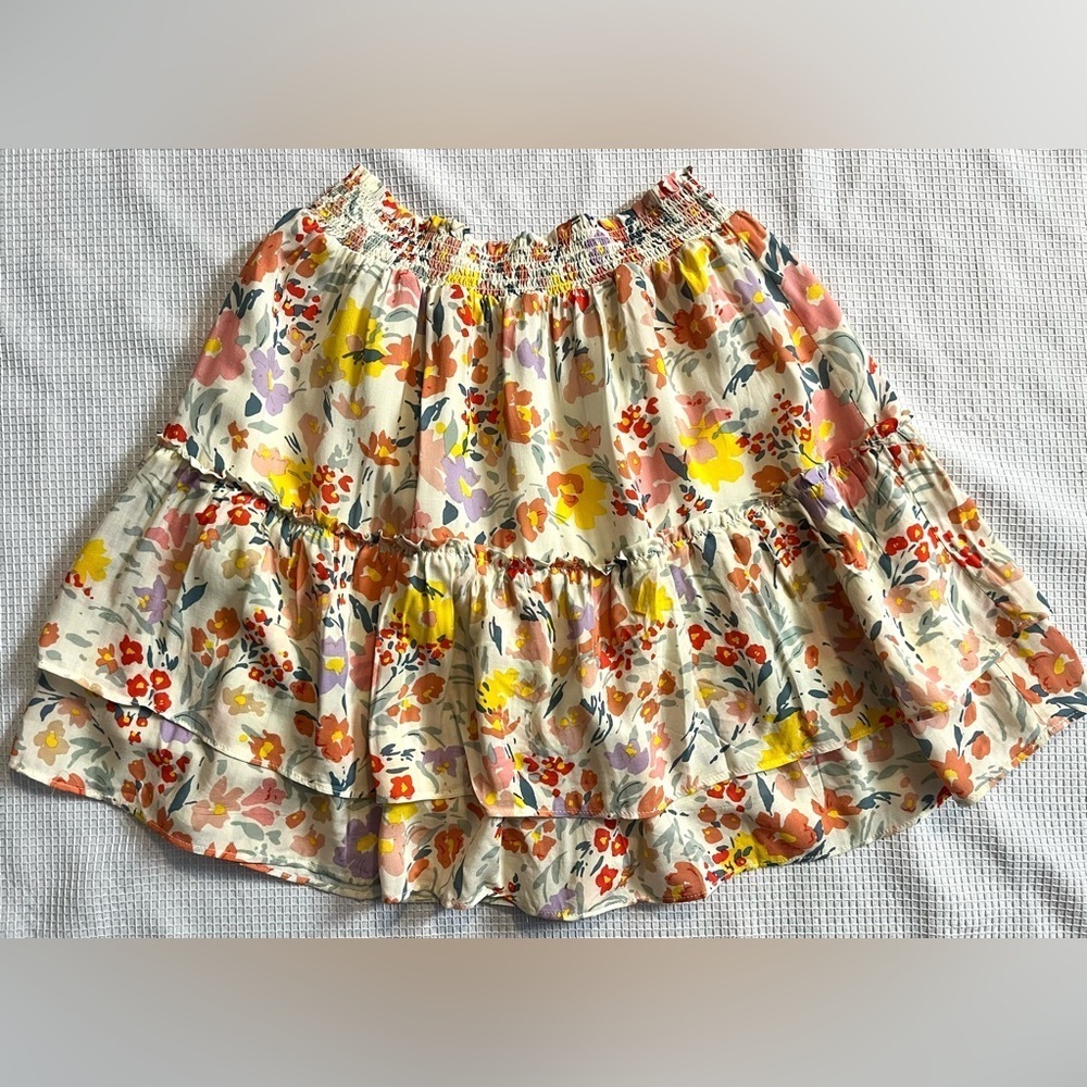 BB Dakota Steve Madden Floral Multi-Color Tiered Skirt Women’s Size Small